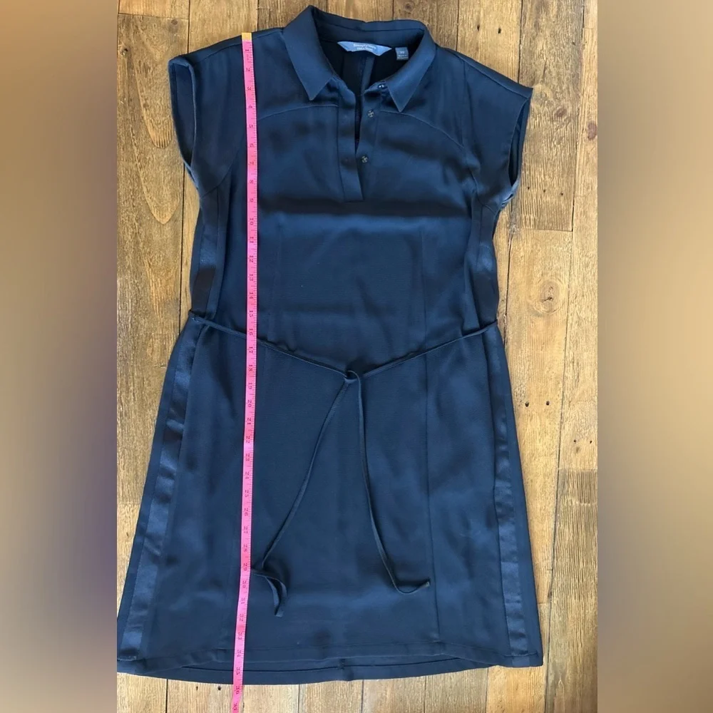 💖5 for $50💖SIMPLY VERA WANG Navy Blue Mini Shirt Dress Collard Belted Lined